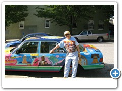 Whenever possible, drive art around! Dr. Bob and the "We the People" artcar.