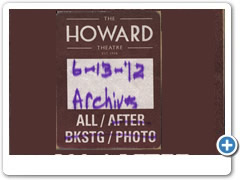 Dr. Bob Hieronimus’s All Access pass for the Ziggy Marley concert at the Howard Theatre in Washington D.C.